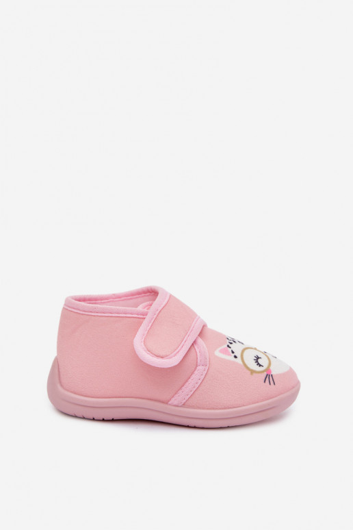 Chaussons Puéril avec attaches adhésives couleur rose Katline