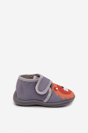 Pantoufles grises pour enfants avec velcro « Katline » 2