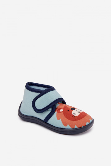 Chaussons Puéril avec attaches adhésives couleur bleue Katline