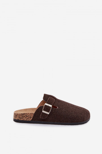 Pantoufles brunes pour hommes avec boucles « Luvan » 2