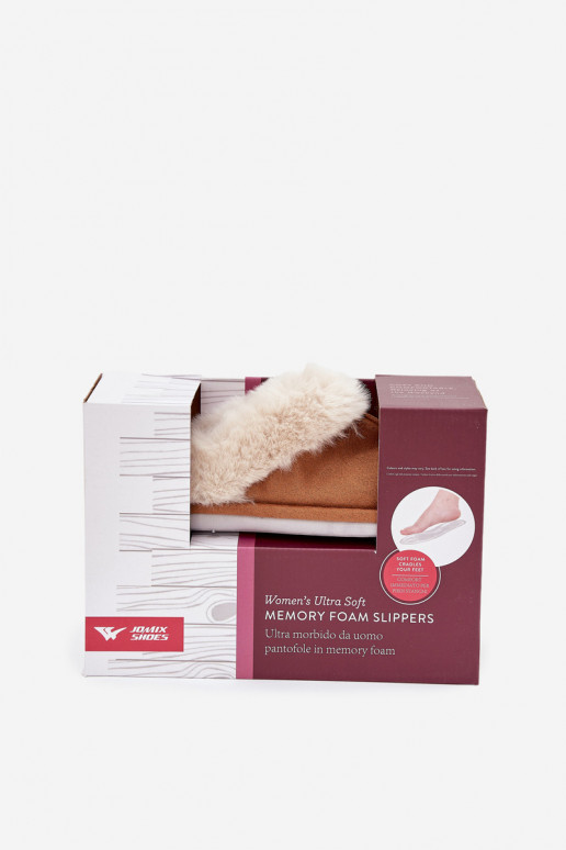 Chaussons pour femmes en fausse fourrure, marron „Delissa"