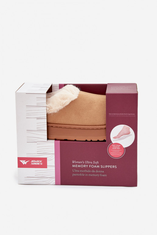 Chaussons pour femmes en fausse fourrure, marron „Eveline"