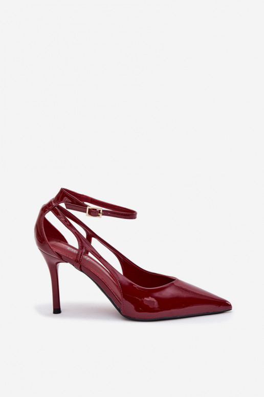 Escarpins vernies en simili cuir, couleur bordeaux Fionnel