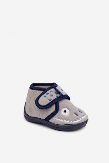 Pantoufles grises pour enfants avec velcro « Jeselle »