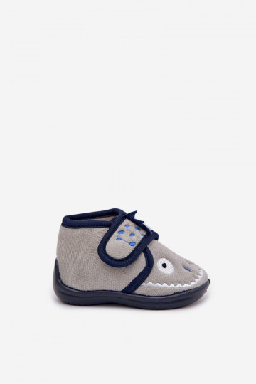 Pantoufles grises pour enfants avec velcro « Jeselle » 2