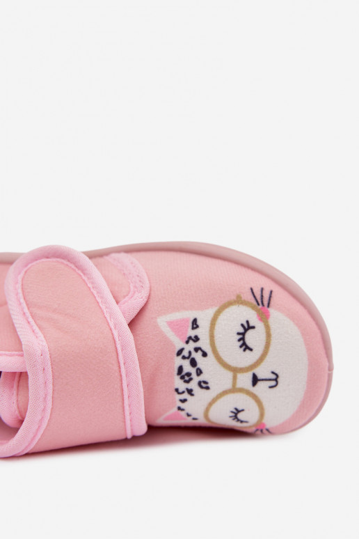 Pantoufles roses pour enfants avec velcro « Katline »