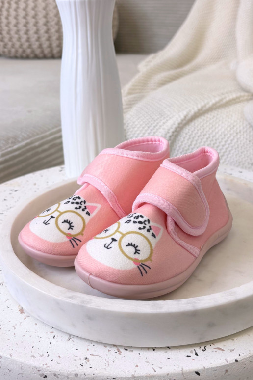 Pantoufles roses pour enfants avec velcro « Katline »