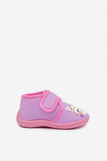 Pantoufles violettes pour enfants avec velcro « Katline » 2