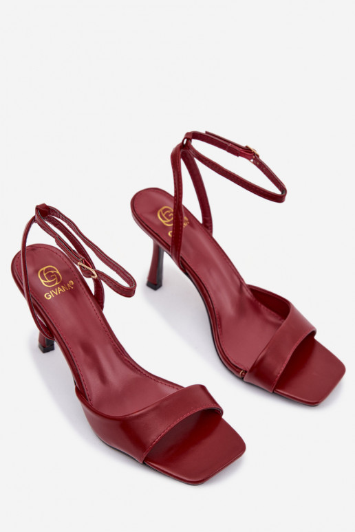 Sandales bordo pour femmes avec talons fins en simili cuir Brisora
