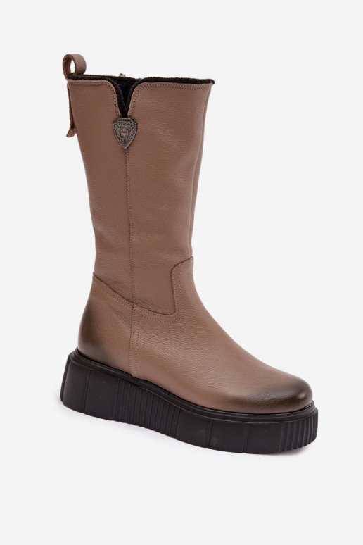 Zazoo 70121 Peau Féminin bottes Avec Vilna beige