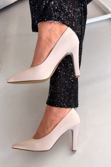 chaussures à talons hauts Eko Peau Sergio Leone 1446 couleur ivoire 2