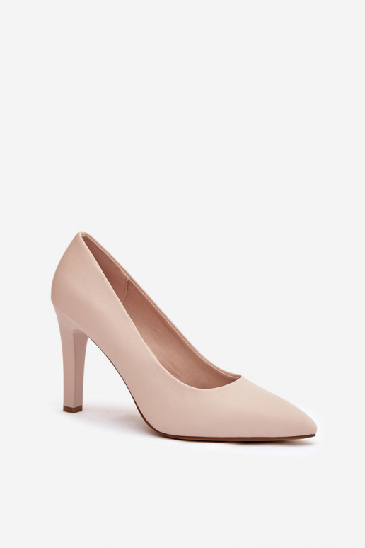 chaussures à talons hauts Eko Peau Sergio Leone 1446 couleur ivoire