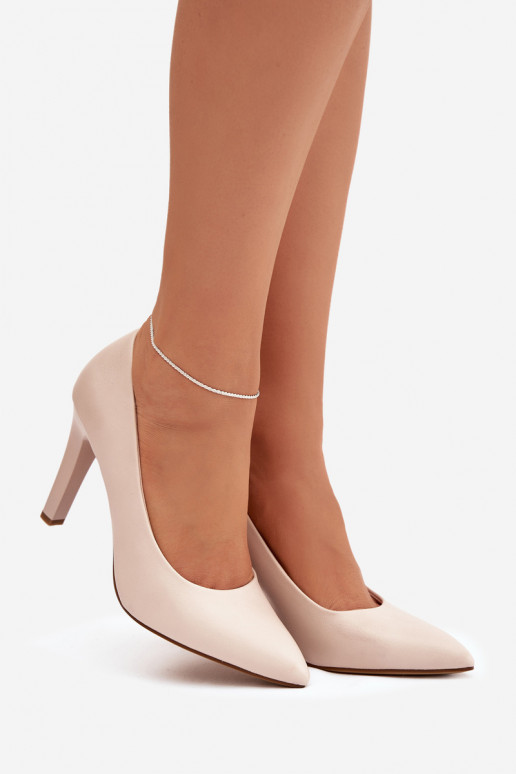 chaussures à talons hauts Eko Peau Sergio Leone 1446 couleur ivoire