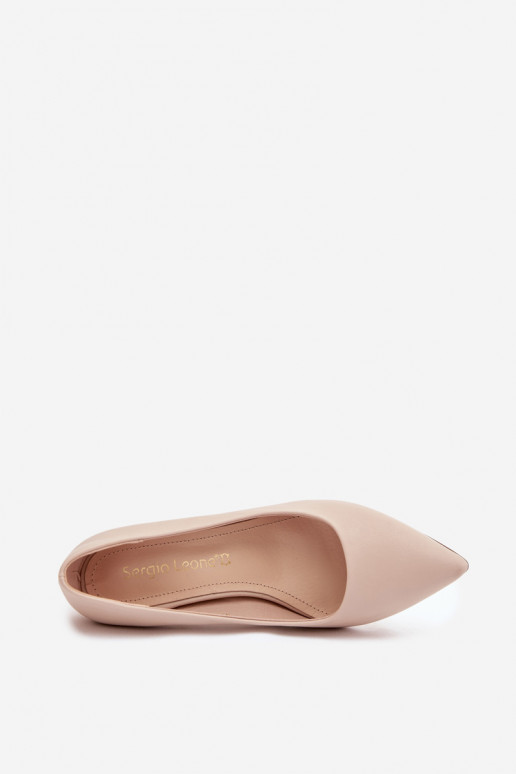 chaussures à talons hauts Eko Peau Sergio Leone 1446 couleur ivoire