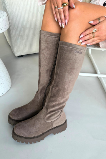 réchauffer bottes pour femmes avec une plateforme Big Star OO274722 beige 2