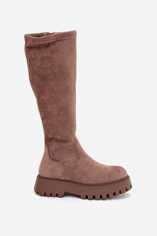 réchauffer bottes pour femmes avec une plateforme Big Star OO274722 beige