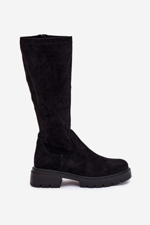 bottes pour femmesen daim écologiqueu couleur noire Oceana