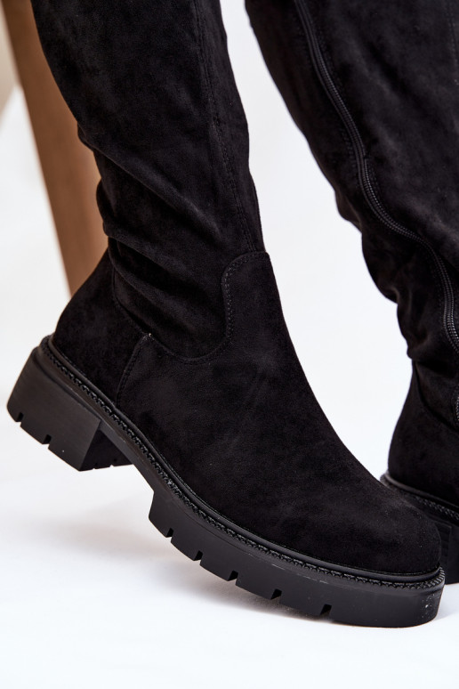 bottes pour femmesen daim écologiqueu couleur noire Oceana