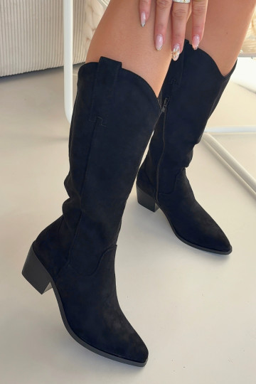 Bottes longues au style cowboy noires pour femmes Jazelle 2