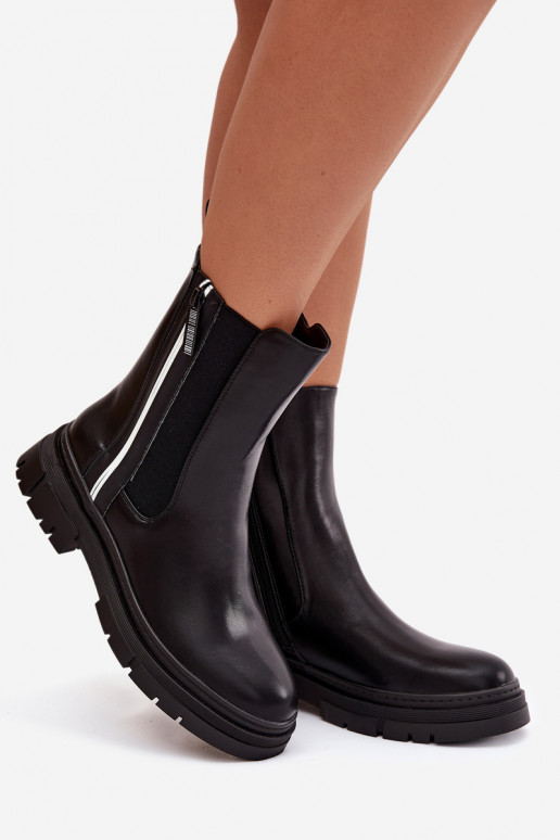 bottes élégantes Féminin réchauffer couleur noire Solenne