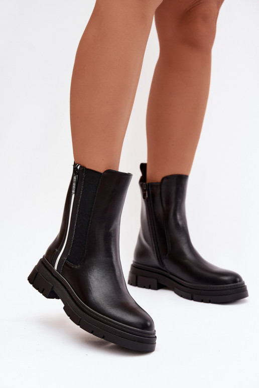 bottes élégantes Féminin réchauffer couleur noire Solenne