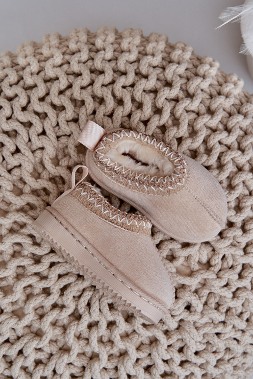 Bottes de neige Bottes Puéril avec une plateforme réchauffer avec de la fourrure à l intérieur couleur ivoire Vilabria