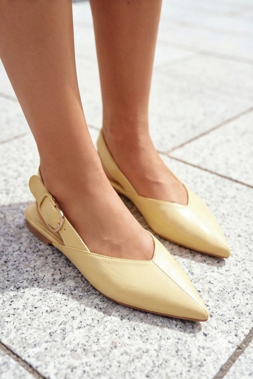 Ballerines laquées avec boucles couleur jaune Rinalle