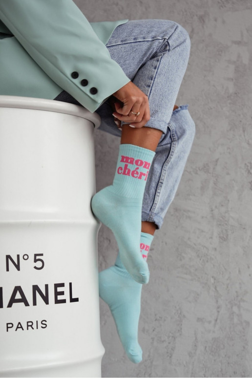 Chaussettes Féminin Mon Ch ri BaÀełniane couleur bleue