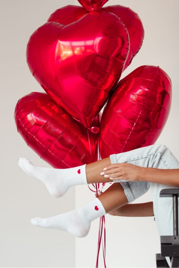 Chaussettes pour femmes Drobne Serduszko couleur blanche