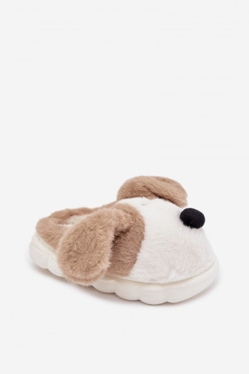 Mules sable pour enfants avec fourrure "Chiens" Farnise