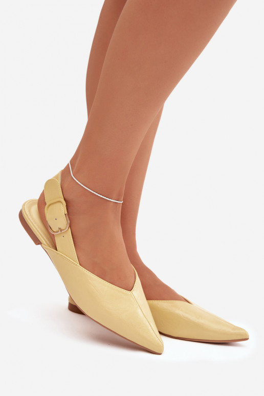 Ballerines laquées avec boucles couleur jaune Rinalle