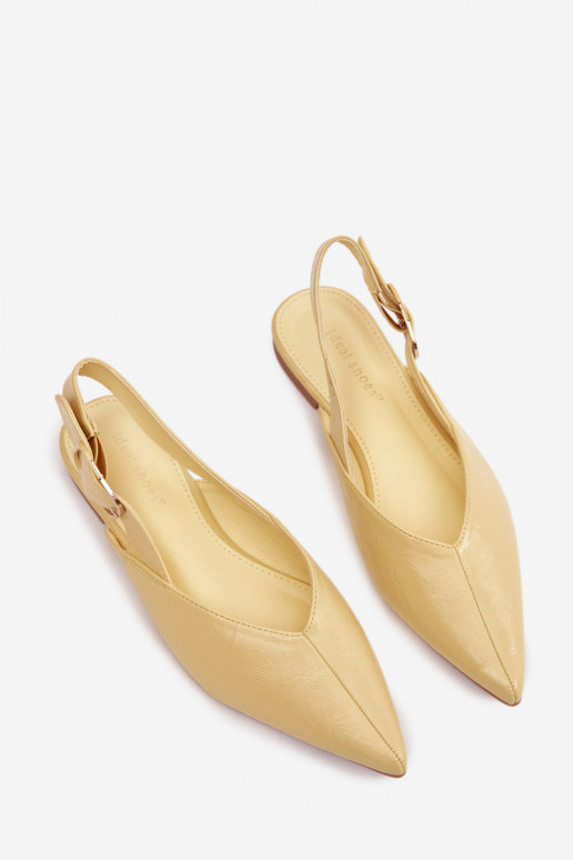 Ballerines laquées avec boucles couleur jaune Rinalle