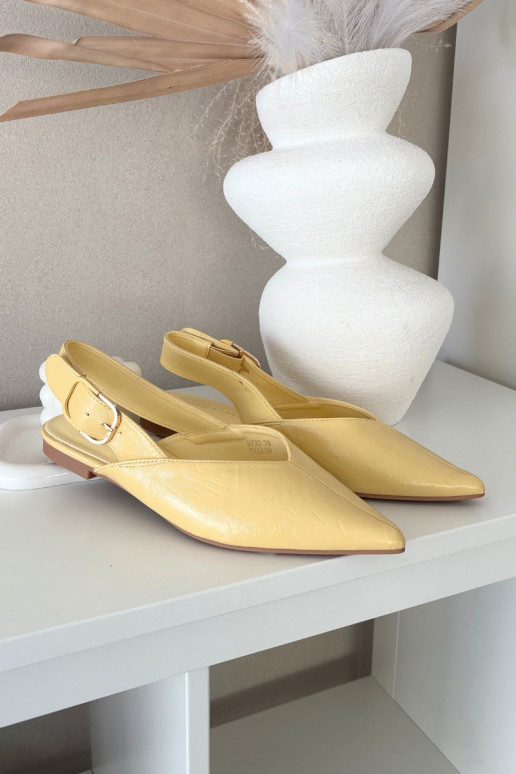 Ballerines laquées avec boucles couleur jaune Rinalle