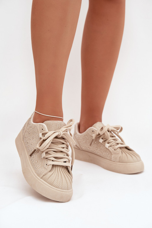 Décoré Chaussures modèle baskets Féminin beige Calissea