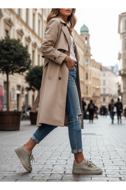 Décoré Chaussures modèle baskets Féminin couleur verte Calissea
