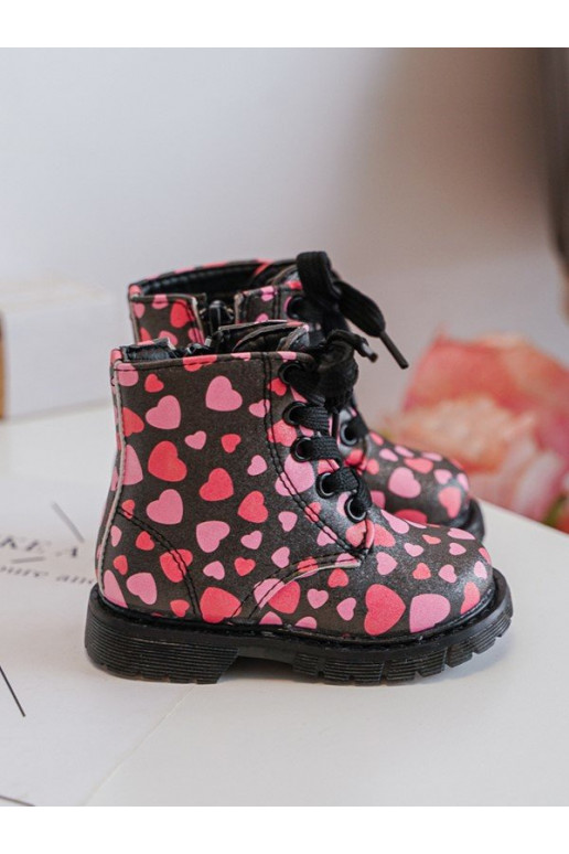 réchauffer Bottes Puéril avec fermetures éclair Noir et-couleur rose Dolida