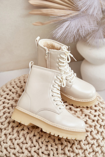 réchauffer Bottes Puéril avec effet vernis Au Château beige Novita 2