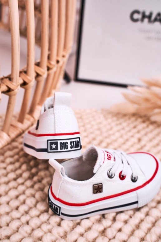 Puéril Modèle classique baskets à semelle plate BIG STAR HH374193 couleur blanche