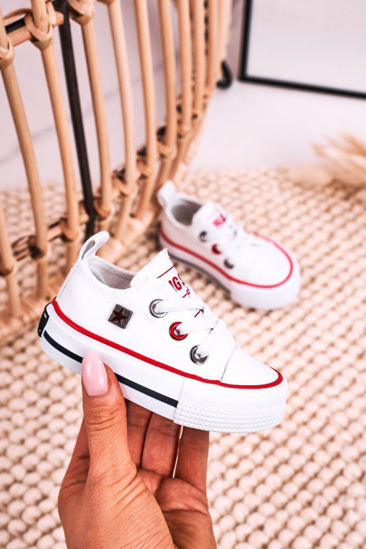 Puéril Modèle classique baskets à semelle plate BIG STAR HH374193 couleur blanche