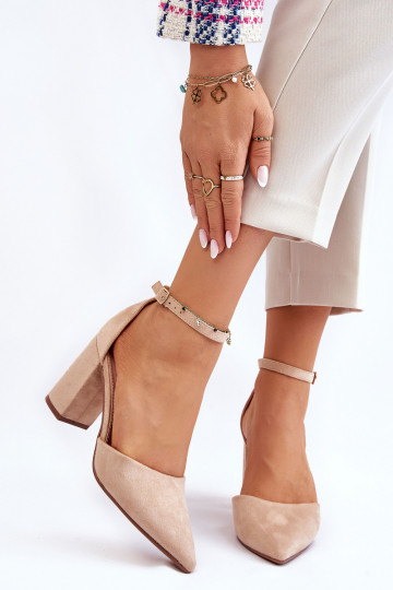 Chaussures en daim avec des talons beige Lexie