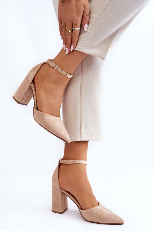 Chaussures en daim avec des talons beige Lexie