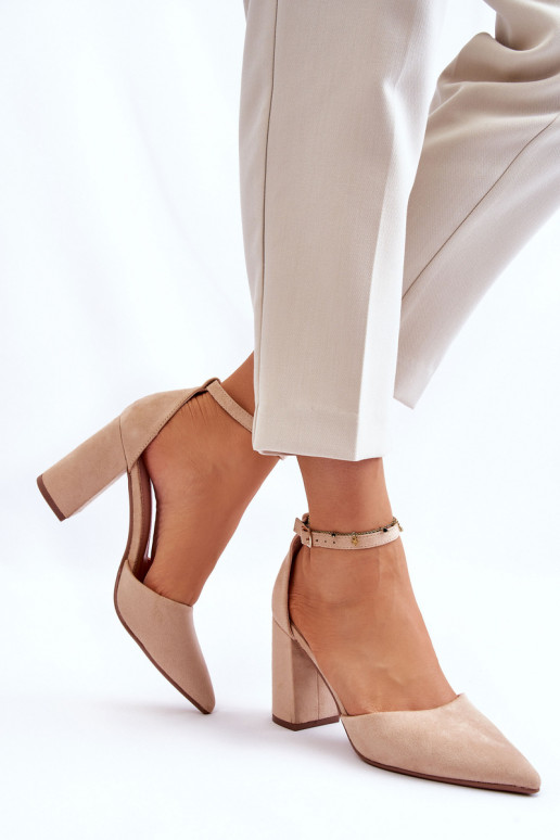 Chaussures en daim avec des talons beige Lexie