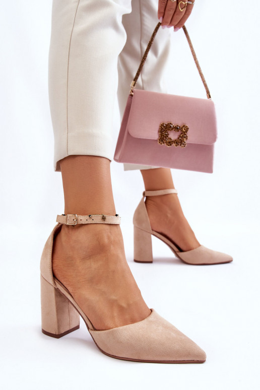 Chaussures en daim avec des talons beige Lexie