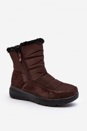 Féminin Bottes de neige avec un manteau de fourrure marron Primose 2
