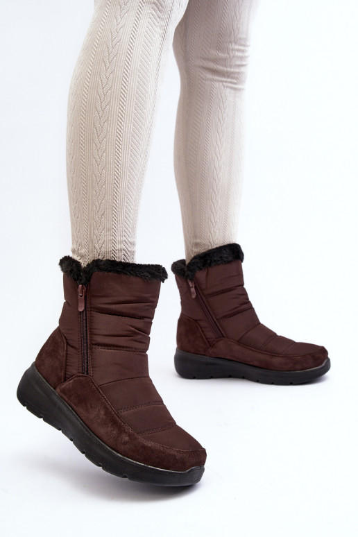 Féminin Bottes de neige avec un manteau de fourrure marron Primose