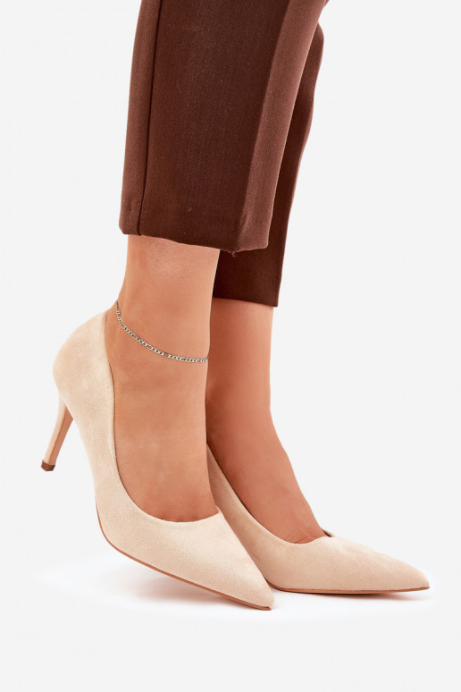 chaussures à talons hautsen daim écologiqueu beige Vannith