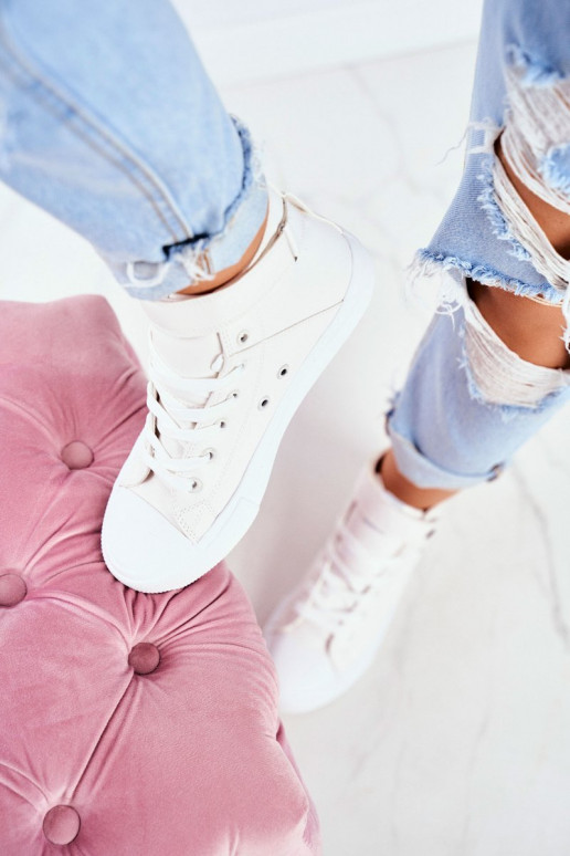 Féminin Peau chaussures de loisirs à semelles BIG STAR V274541 couleur blanche