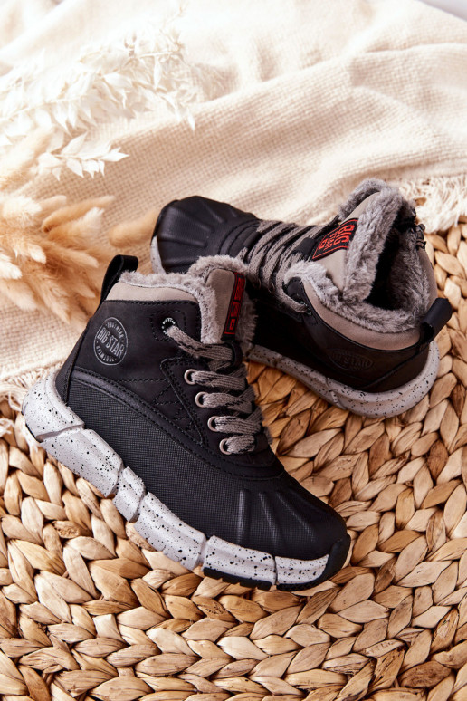 Chaussures chaudes pour enfants Big Star II374074 couleur noire