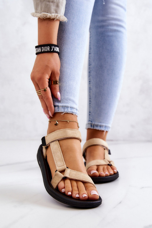 Féminin en daim Style sportif des sandales beige Harris