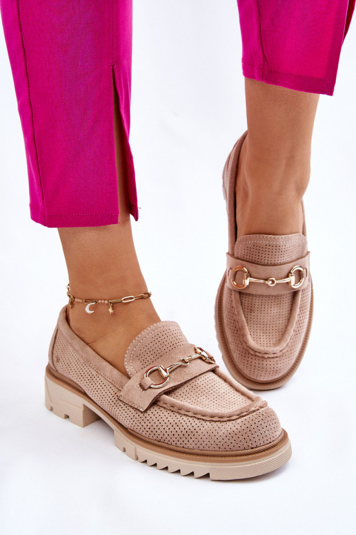 Modèle classique Féminin chaussures Mocassins beige Kolton